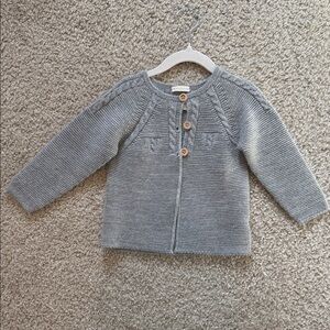 Grey Elephant Gray Knit Kids Cardigan